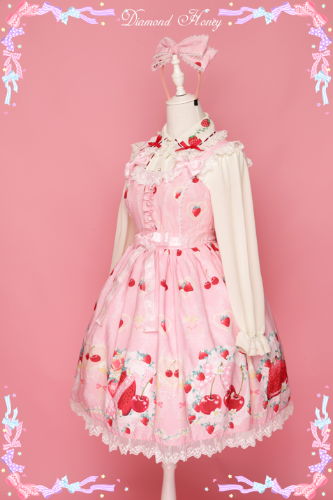 Diamond Honey - Sweet Cherry & Strawberry Lolita JSK Dress