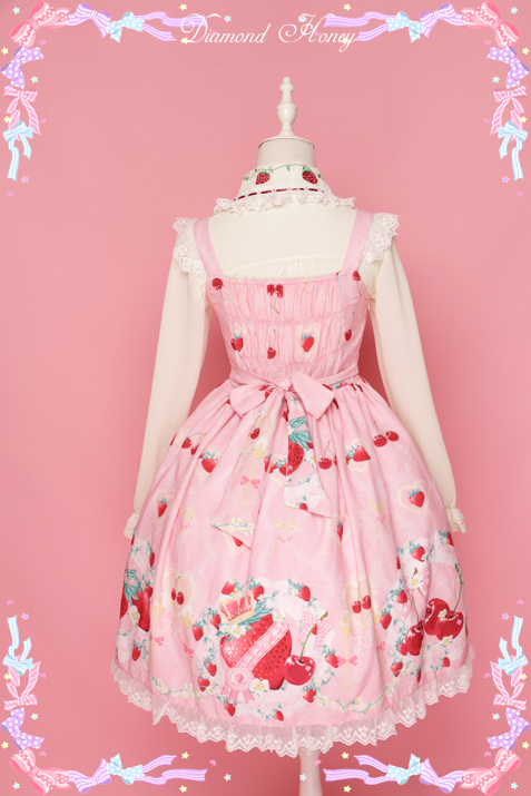 Diamond Honey - Sweet Cherry & Strawberry Lolita JSK Dress