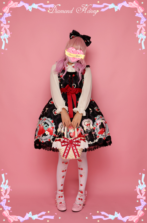 Diamond Honey - Sweet Cherry & Strawberry Lolita JSK Dress