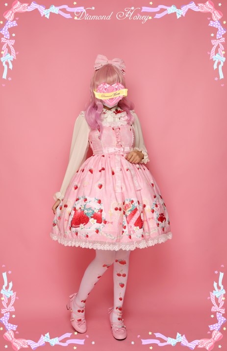 Diamond Honey - Sweet Cherry & Strawberry Lolita JSK Dress