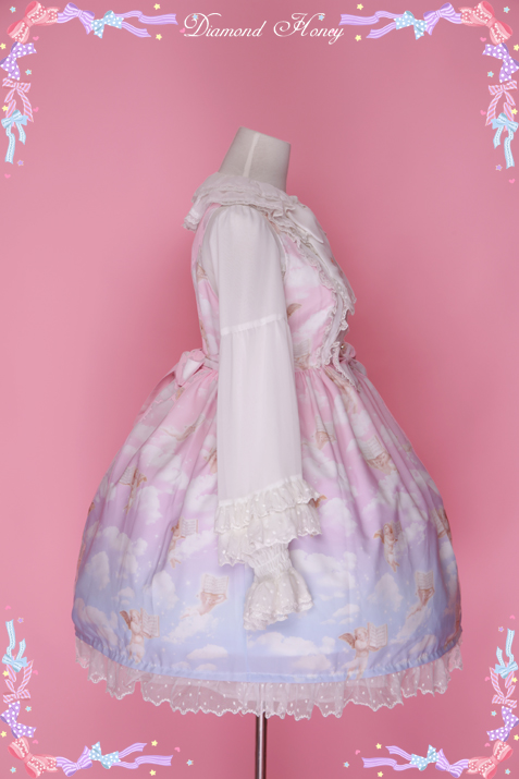 Diamond Honey - Fantasy Little Angel Lolita lovely gradient pink and white dress