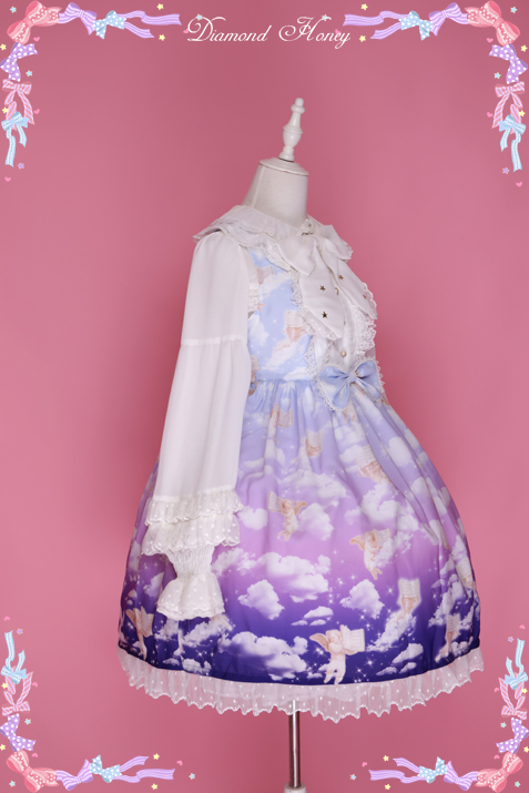 Diamond Honey - Fantasy Little Angel Lolita lovely gradient pink and white dress