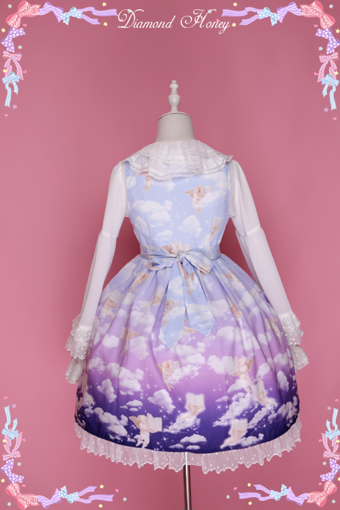 Diamond Honey - Fantasy Little Angel Lolita lovely gradient pink and white dress