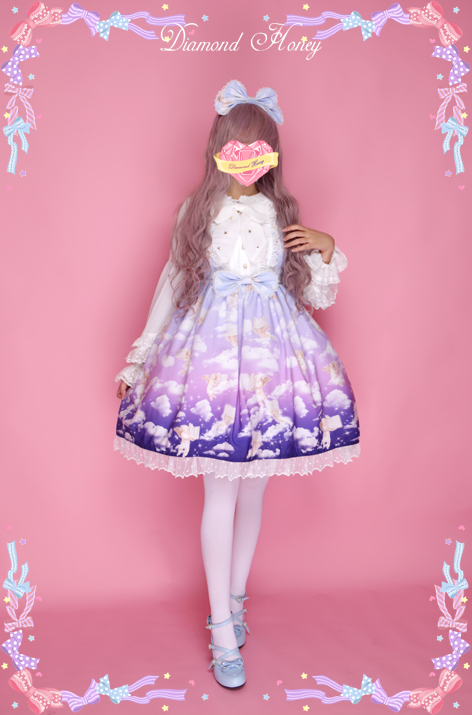 Diamond Honey - Fantasy Little Angel Lolita lovely gradient pink and white dress