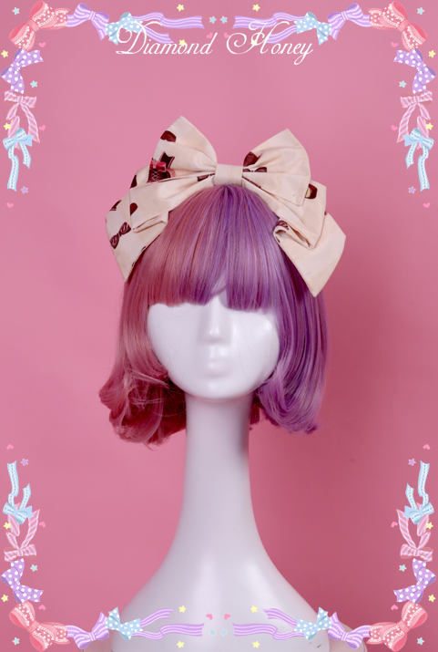 Diamond Honey -Chocolate Bear Cute Sweet Bear Ribbon Lace KC Headband