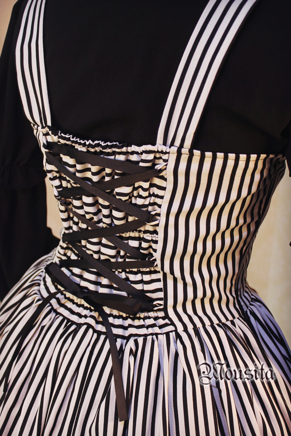 Mousita -Gothic Stripe Lolita JSK Dress (Custom Sizing Available)