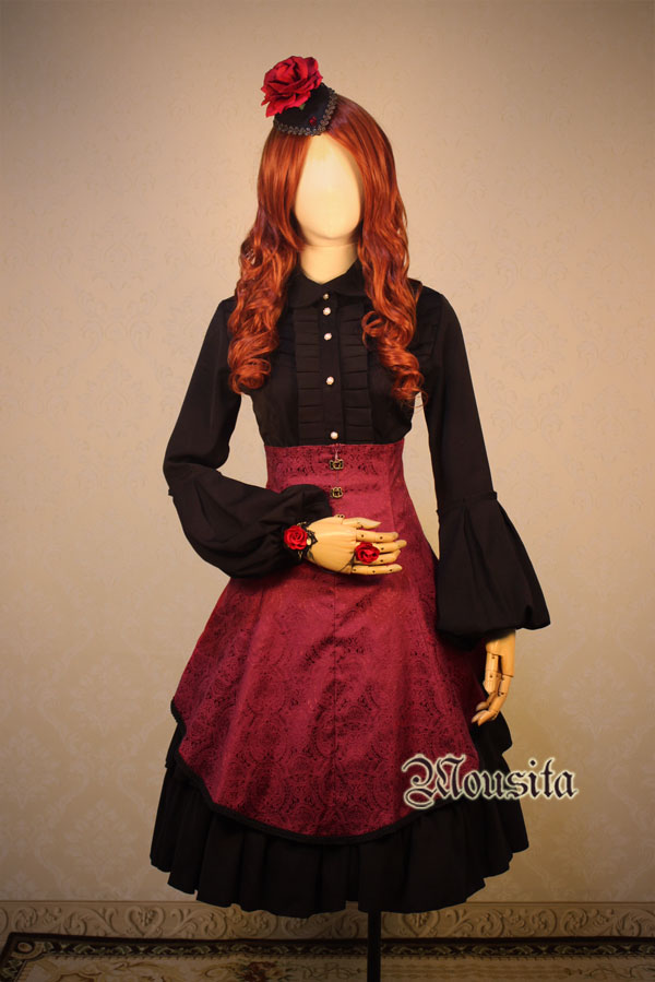 Mousita Lolita Retro Jacquard High Waist Skirt Accepted Tailored