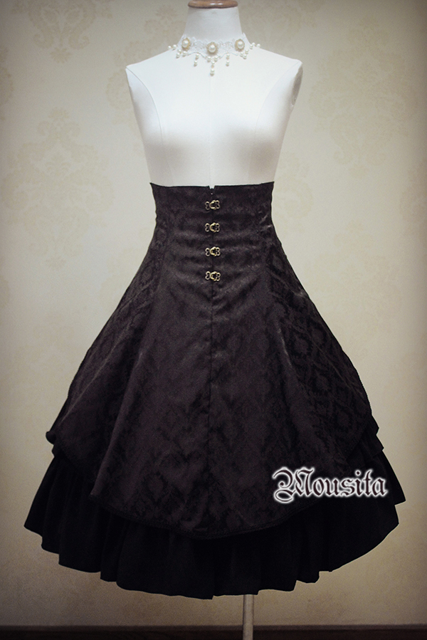 Mousita Lolita Retro Jacquard High Waist Skirt Accepted Tailored