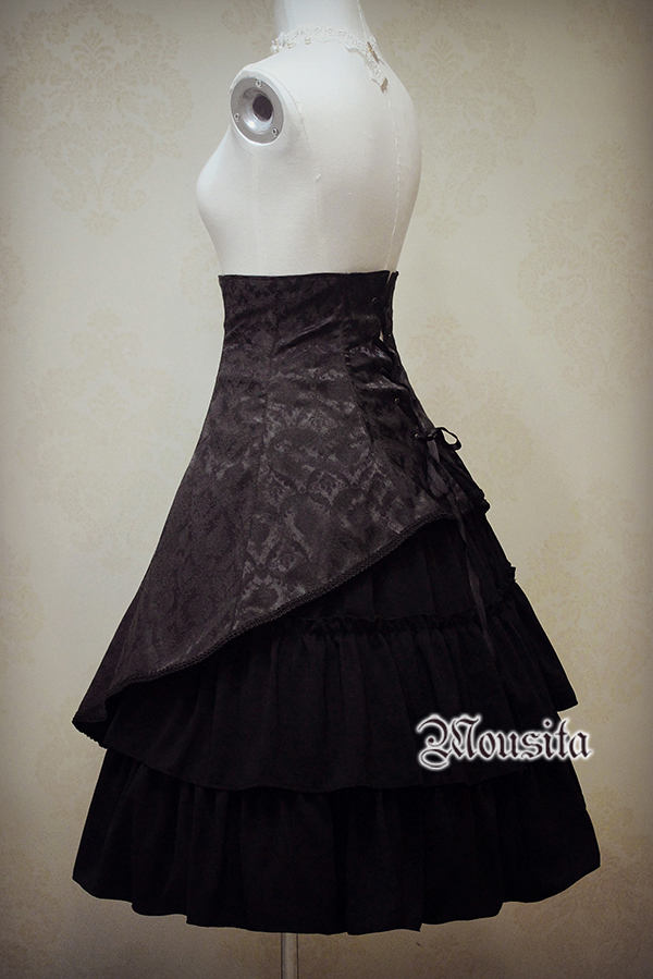 Mousita Lolita Retro Jacquard High Waist Skirt Accepted Tailored