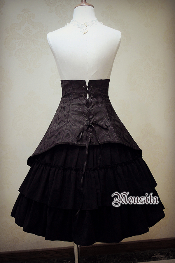 Mousita Lolita Retro Jacquard High Waist Skirt Accepted Tailored