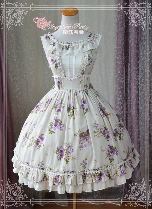 Magic Tea Party - Purple Flowers Printed Lolita JSK Dress