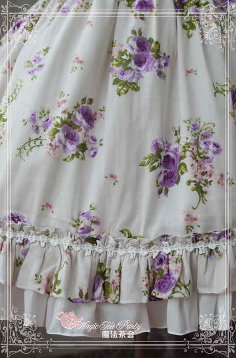 Magic Tea Party - Purple Flowers Printed Lolita JSK Dress