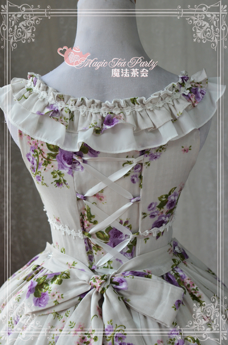 Magic Tea Party - Purple Flowers Printed Lolita JSK Dress