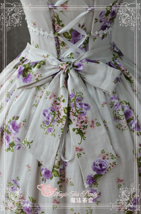 Magic Tea Party - Purple Flowers Printed Lolita JSK Dress