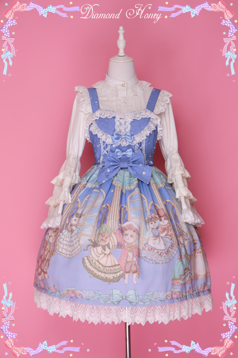 Courtesque cat cat loko cute gorgeous retro cute JSK harness dress