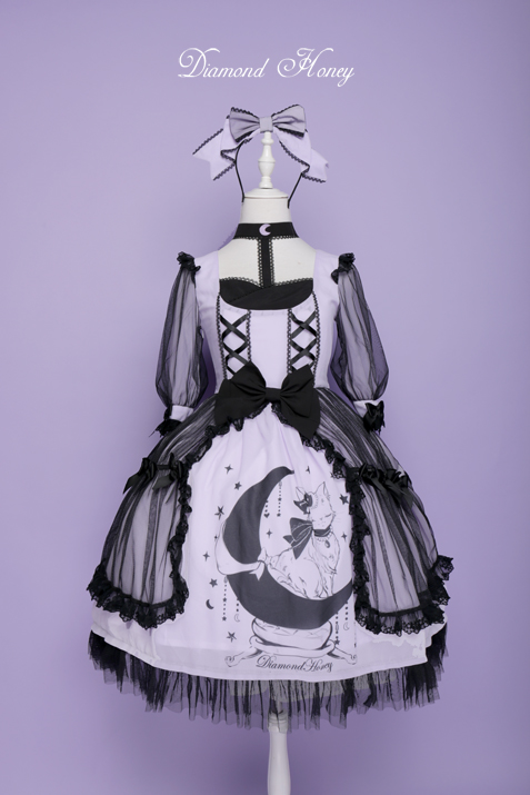 Star&Moon Cats- Sweet Lolita Princess OP Dress