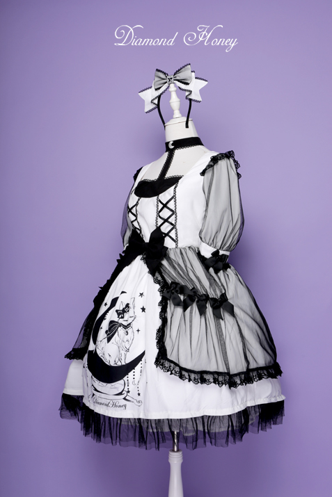 Star&Moon Cats- Sweet Lolita Princess OP Dress