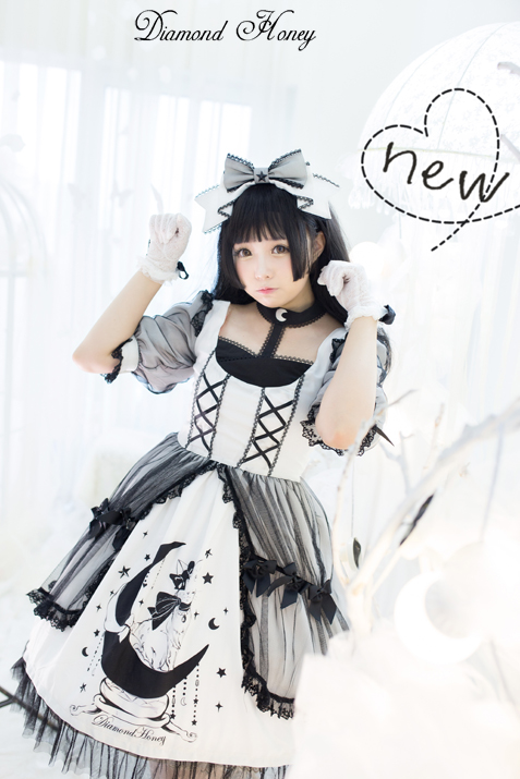 Star&Moon Cats- Sweet Lolita Princess OP Dress