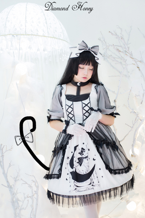 Star&Moon Cats- Sweet Lolita Princess OP Dress