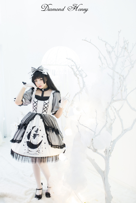 Star&Moon Cats- Sweet Lolita Princess OP Dress