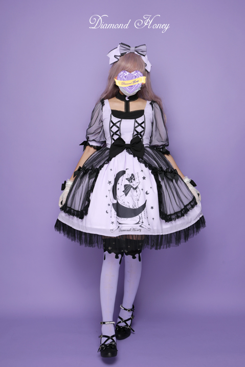 Star&Moon Cats- Sweet Lolita Princess OP Dress