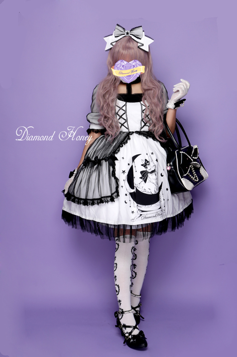 Star&Moon Cats- Sweet Lolita Princess OP Dress