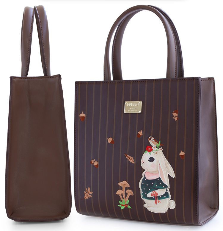 Lovely retro embroidered rabbit handbag