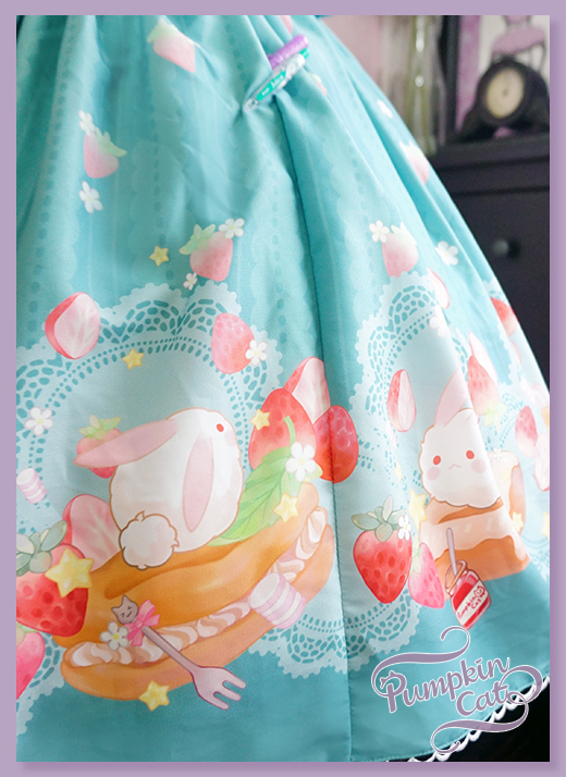 Pumpkin Cat -Spun Sugar Rabbit- Middle Sleeves Lolita OP Dress