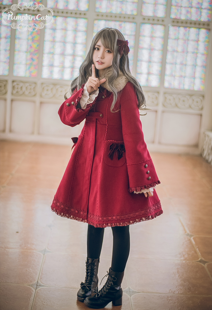 Pumpkin Cat -Scent of Winter- Lolita Winter Coat + Cape Set