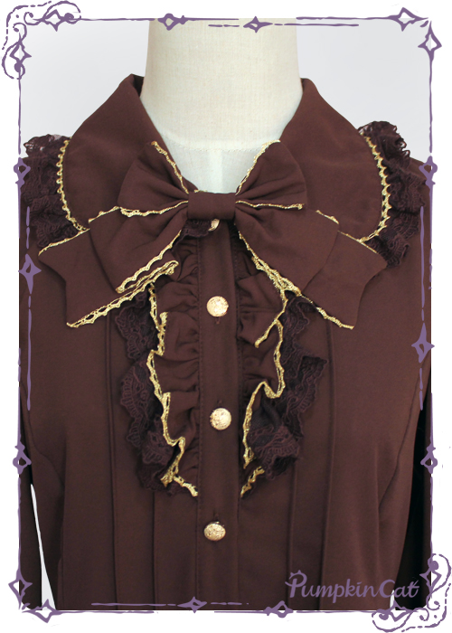 Pumpkin Cat Sweet Chiffon Long Sleeves Lolita Blouse