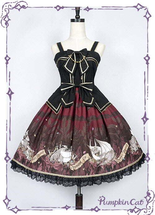 Pumpkin Cat -Dragon\'s Treasure- Lolita JSK Type I