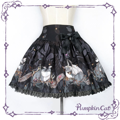 Pumpkin Cat -Dragon\'s Treasure- Lolita Skirt