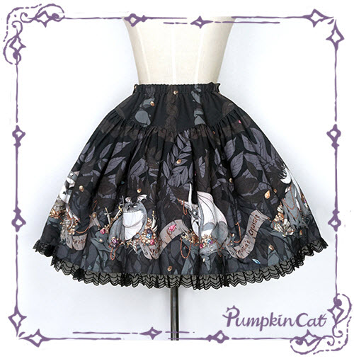 Pumpkin Cat -Dragon\'s Treasure- Lolita Skirt