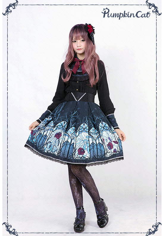 Pumpkin Cat -Beauty the Rose- Lolita Skirt