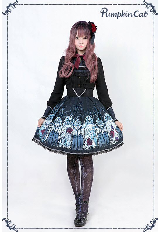 Pumpkin Cat -Beauty the Rose- Lolita Skirt