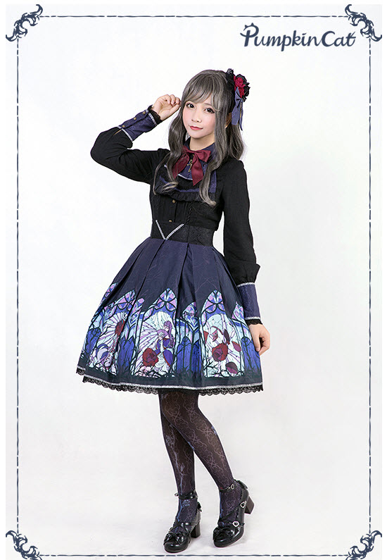 Pumpkin Cat -Beauty the Rose- Lolita Skirt