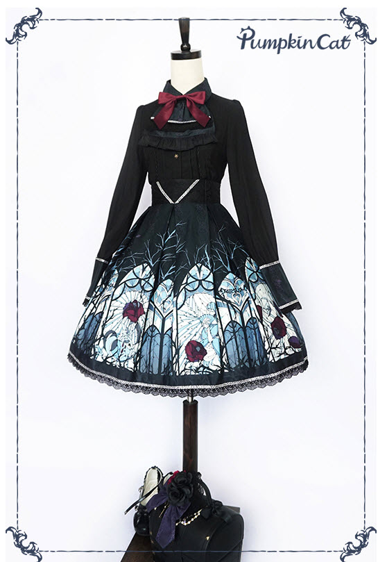 Pumpkin Cat -Beauty the Rose- Lolita Skirt