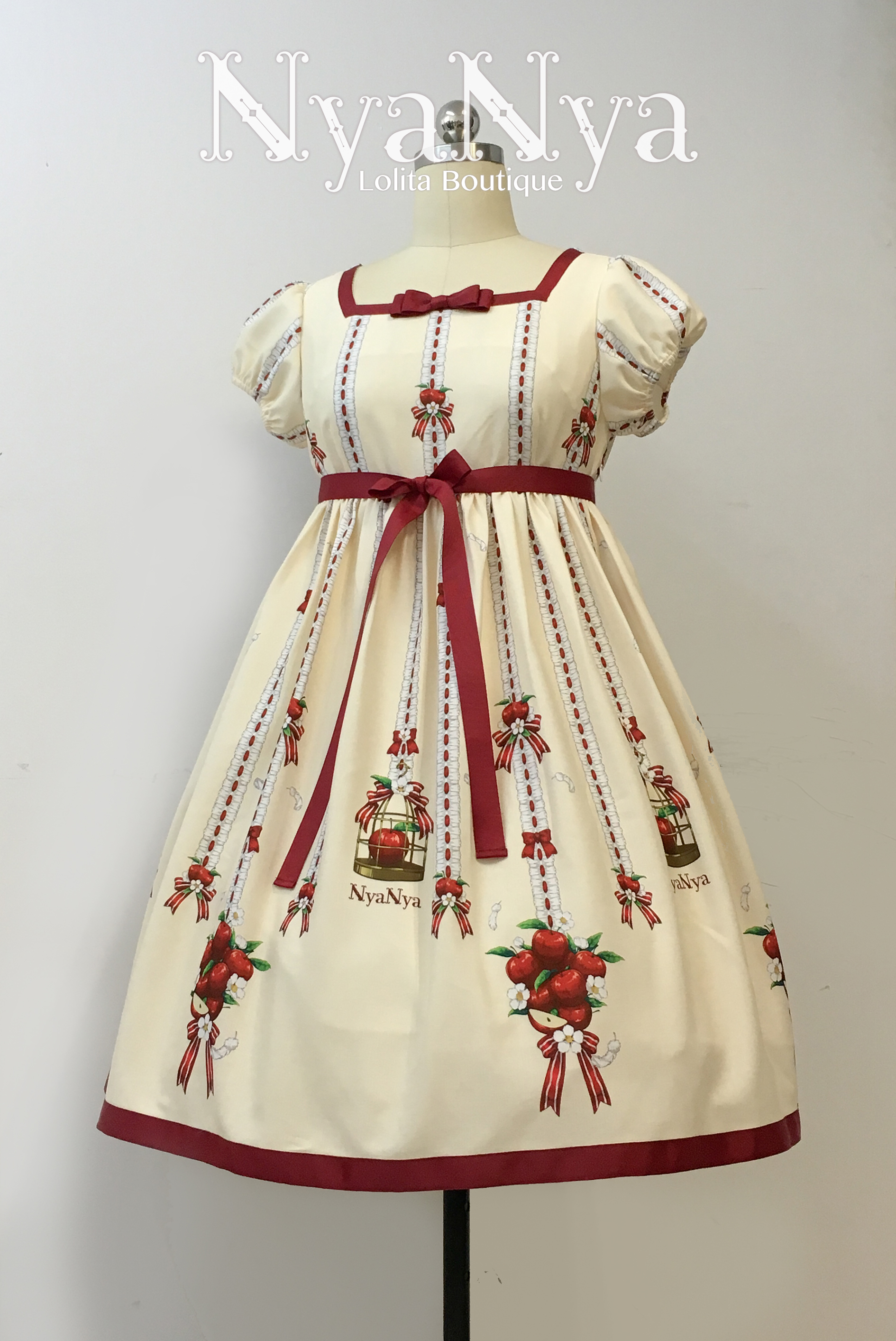 NyaNya - White Feather Ringo - Small High Waist Dress OP