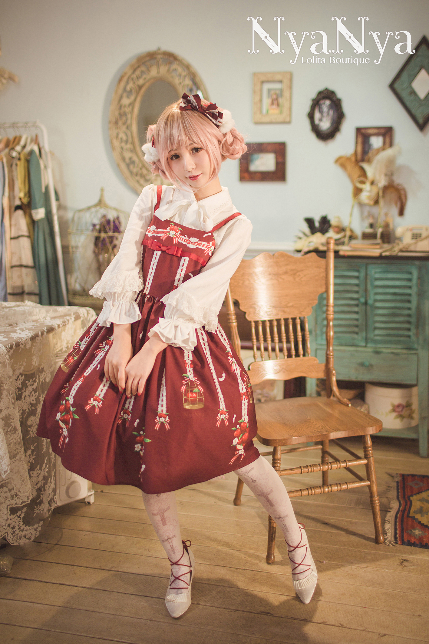 NyaNya - White Feather Ringo - Harness JSK