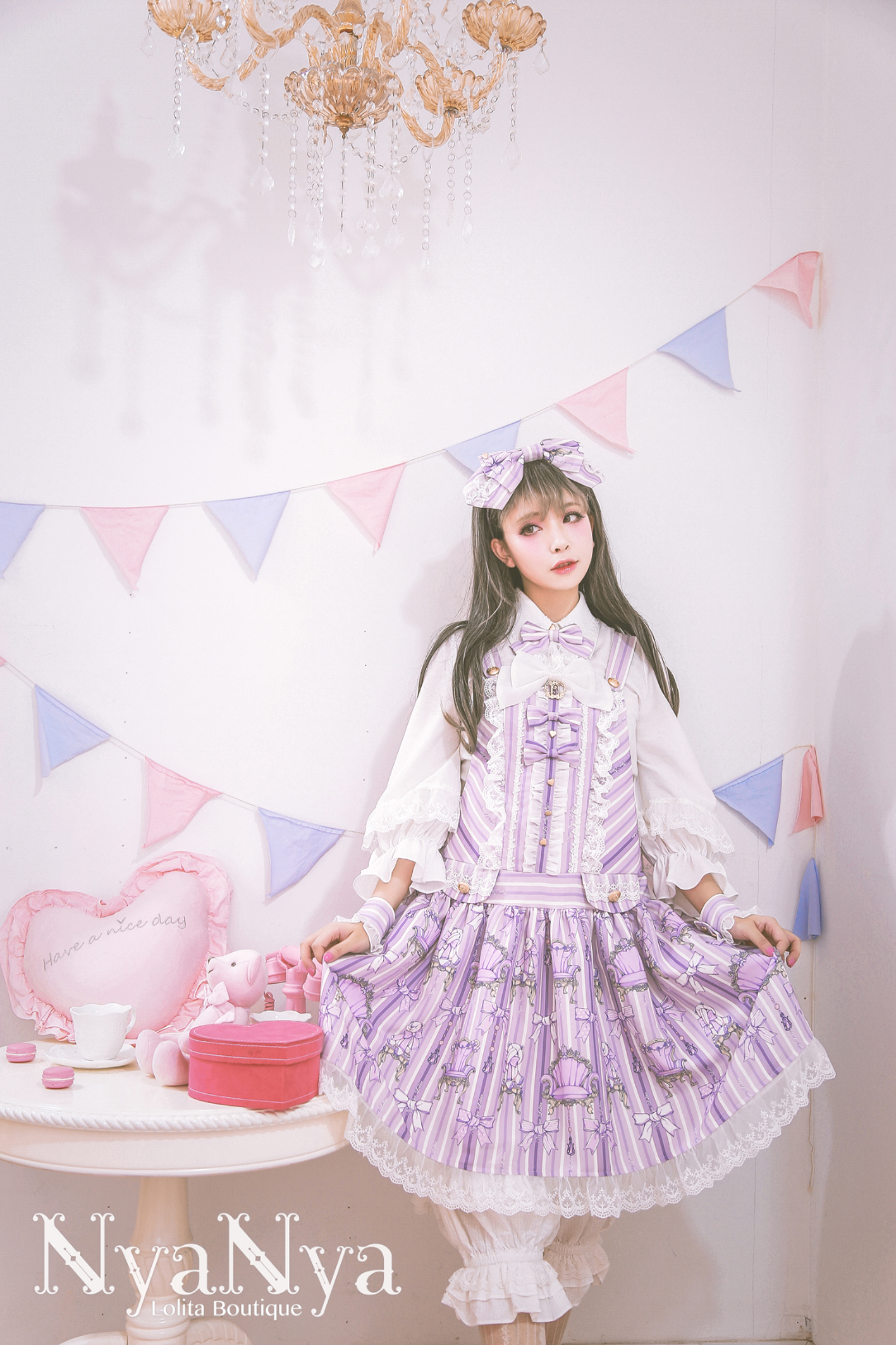 NyaNya - Bear Prince - Printed lace strap skirt