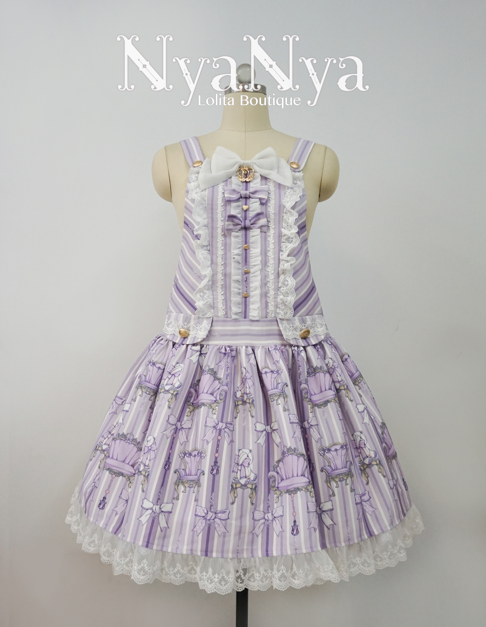 NyaNya - Bear Prince - Printed lace strap skirt