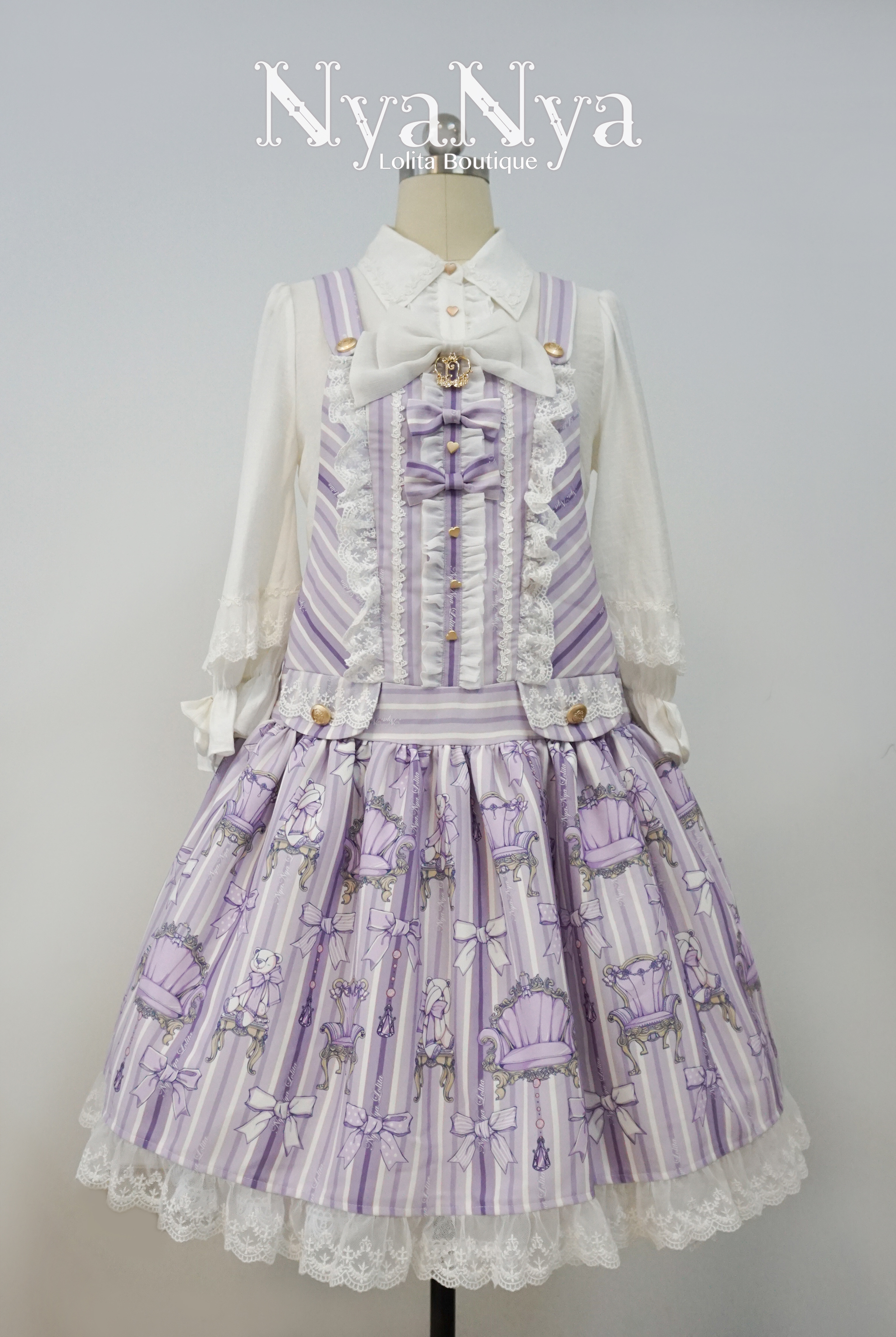 NyaNya - Bear Prince - Printed lace strap skirt