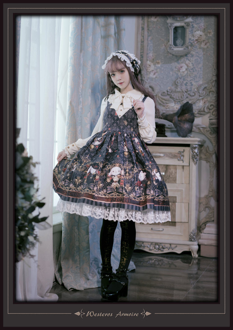 Westeros Armoire -Bunnies in Pokerland- Lolita Jumper Dress