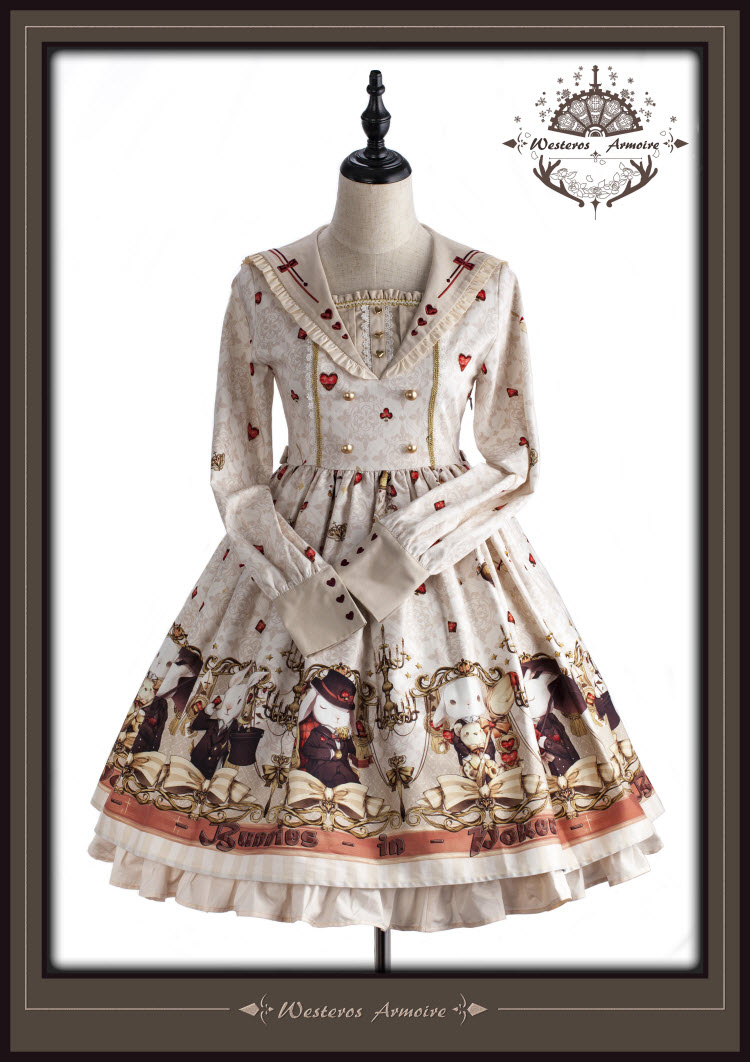 Westeros Armoire -Bunnies in Pokerland- Lolita OP Dress