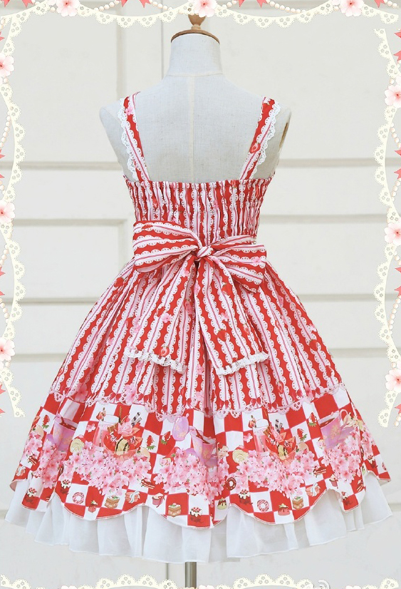 Cute lace strawberry cherry jsk dress