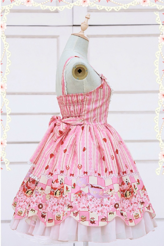 Cute lace strawberry cherry jsk dress