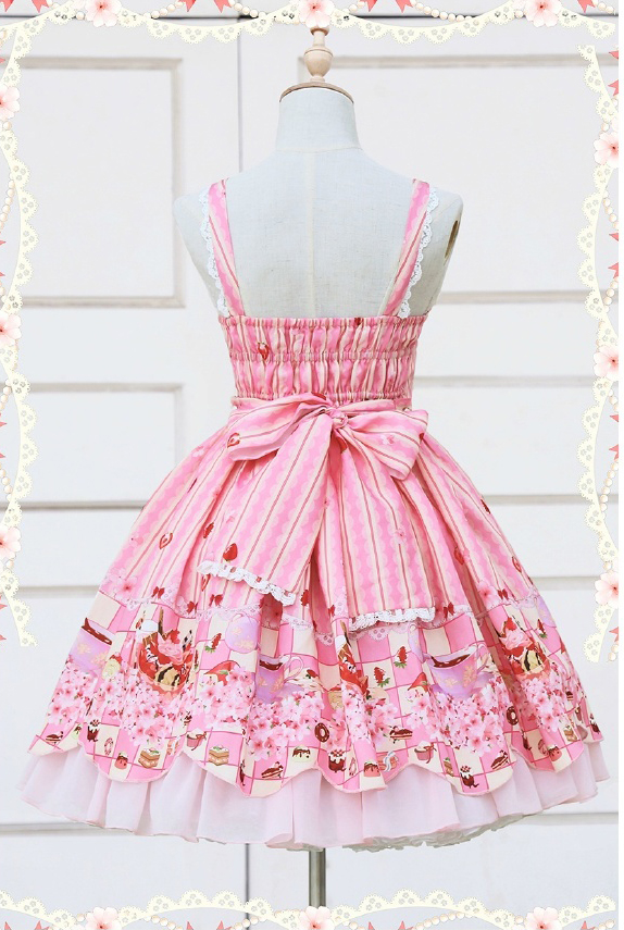 Cute lace strawberry cherry jsk dress