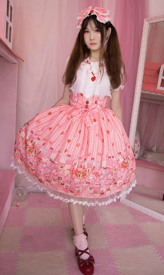 Cute lace strawberry cherry SK dress