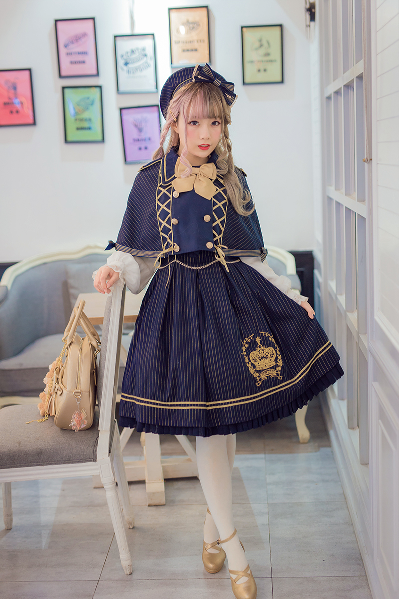 Equinox Lolita Studio -Rose Crown- Embroidery Lolita Jumper Dress