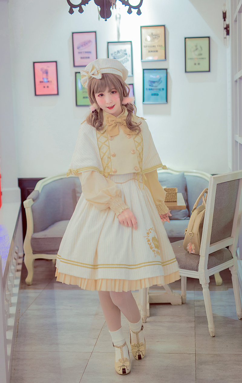 Equinox Lolita Studio -Rose Crown- Embroidery Lolita Jumper Dress